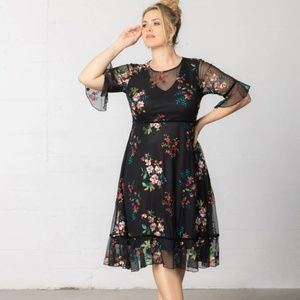 KIYONNA  Wildflower Embroidered A-line Dress